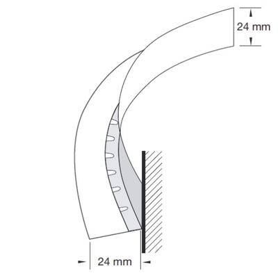 profil flexibilný obvodový 24x24 mm 2.5 m KCS